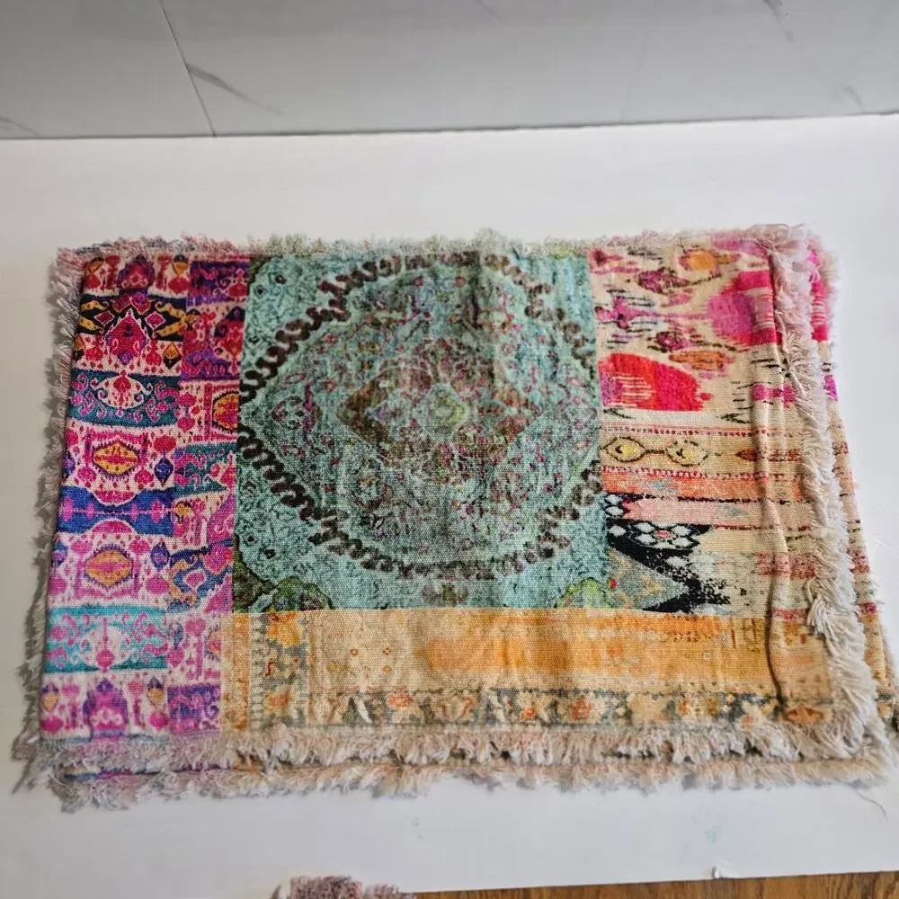 World Market Haveli Placemat Set 4 Patchwork Persian Rug Theme Placemats 13 x 19